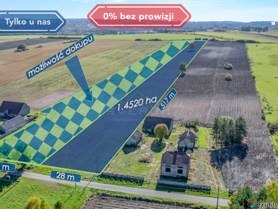 Duża działka budowlana Pabianice gm. Janów – zdjęcie 1 z 8