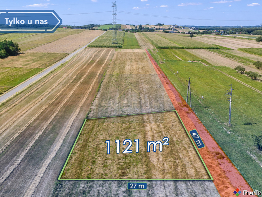 Działka budowlana 1121 m² wymiarowa  Zawada, Mstów – zdjęcie 2 z 5